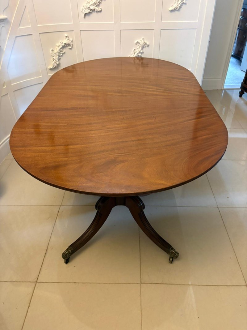 Antique Georgian Three Pillar Mahogany Extending Dining Table 16 Seater - Image 6